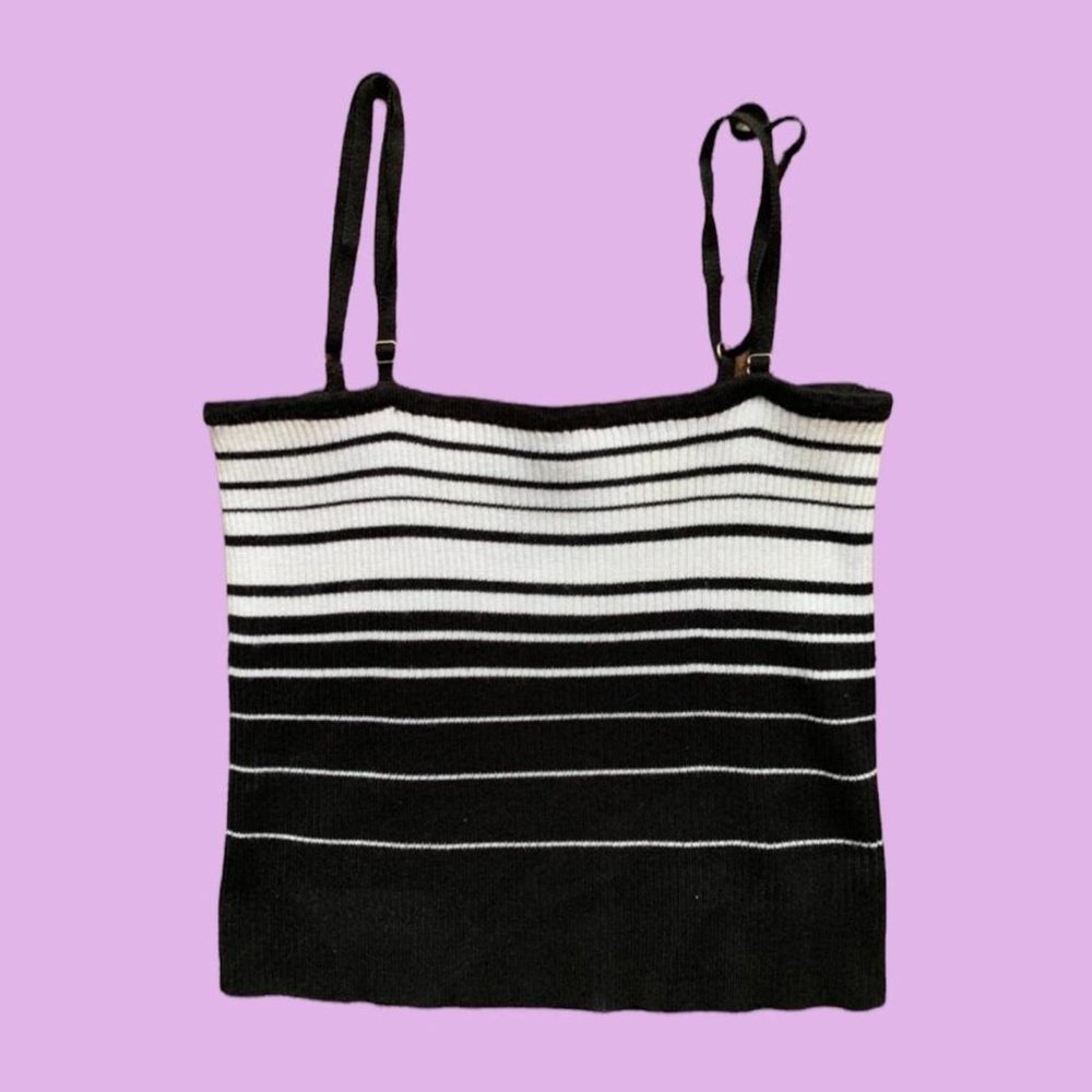 PACSUN INDIE BLACK‎ WHITE CAMI